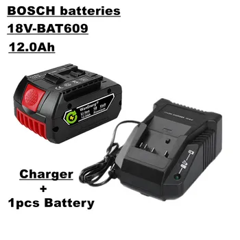 Батерия за електрически инструменти 18, батерия за ръчни бормашини, 12,0 ah, подходящ за bat609, bat609g, bat618, bat618g, bat614, 1 Батерия + зарядно устройство